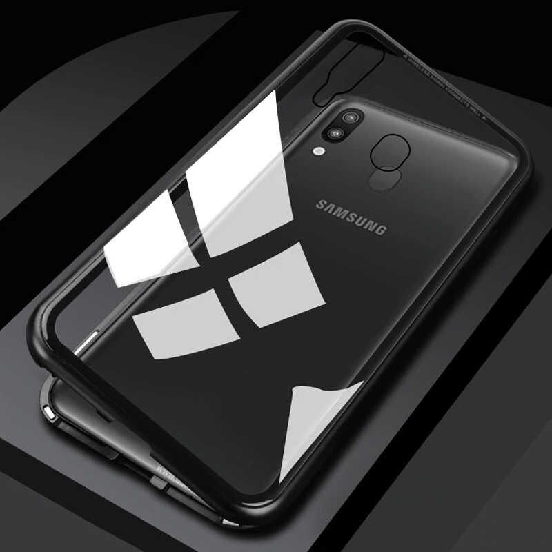 Samsung Galaxy M20 Kılıf HEPTEKİLETİŞİM Devrim Mıknatıslı Cam Kapak