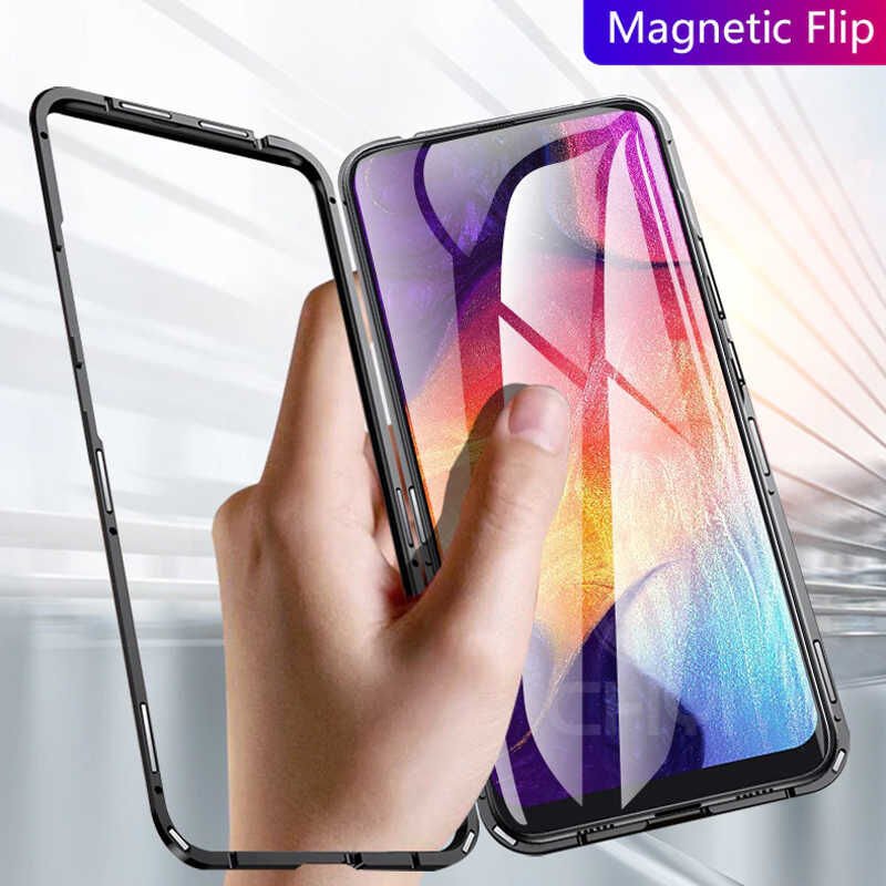 Samsung Galaxy A50 Kılıf HEPTEKİLETİŞİM Devrim Mıknatıslı Cam Kapak