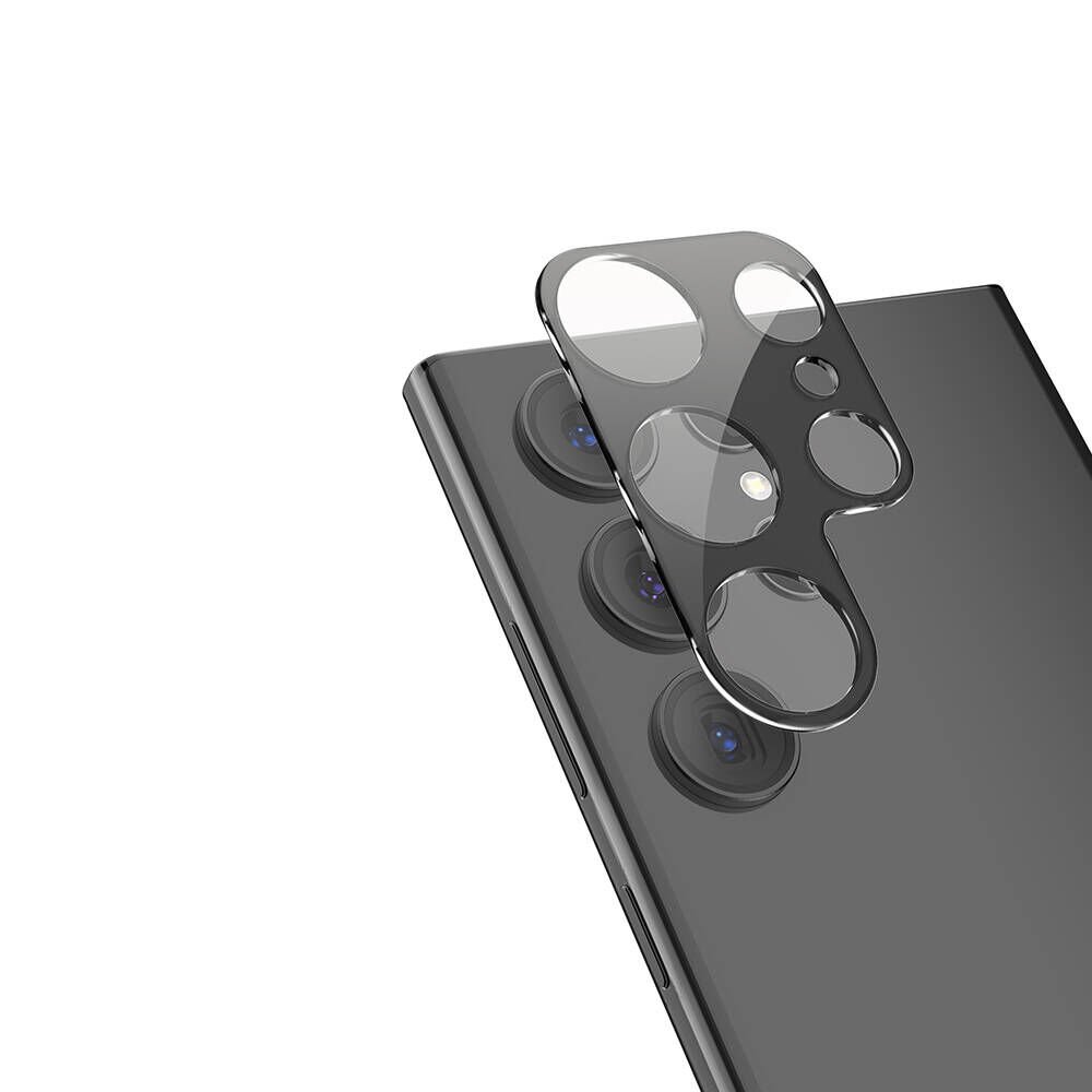 Samsung Galaxy S24 Ultra Kamera Lens Koruyucu Siyah Çerçeveli Korunaklı (3D K.C) Siyah