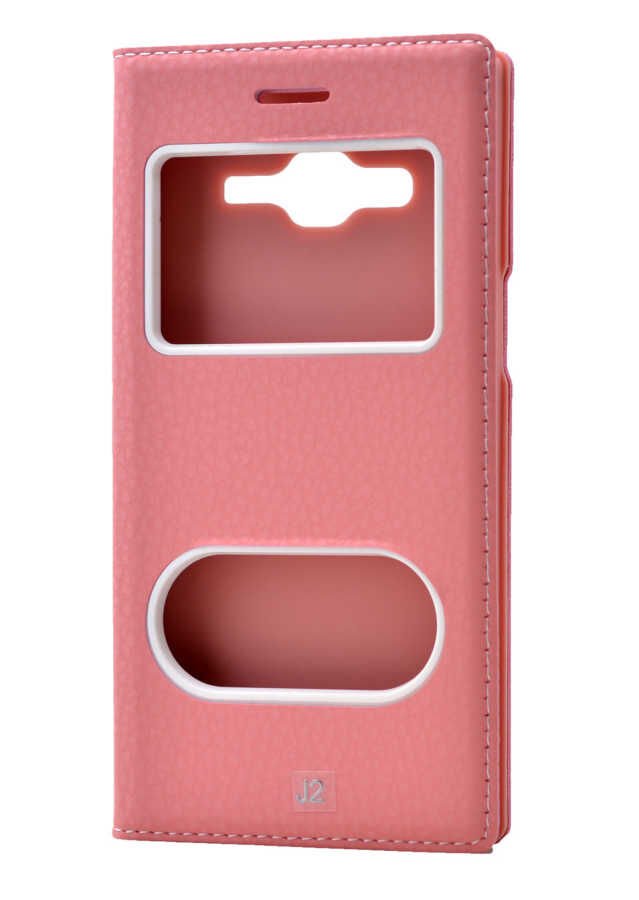 Samsung Galaxy J2 Kapaklı Kılıf Mıknatıslı 360 Tam Korumalı (DOLCE) Pembe Açık
