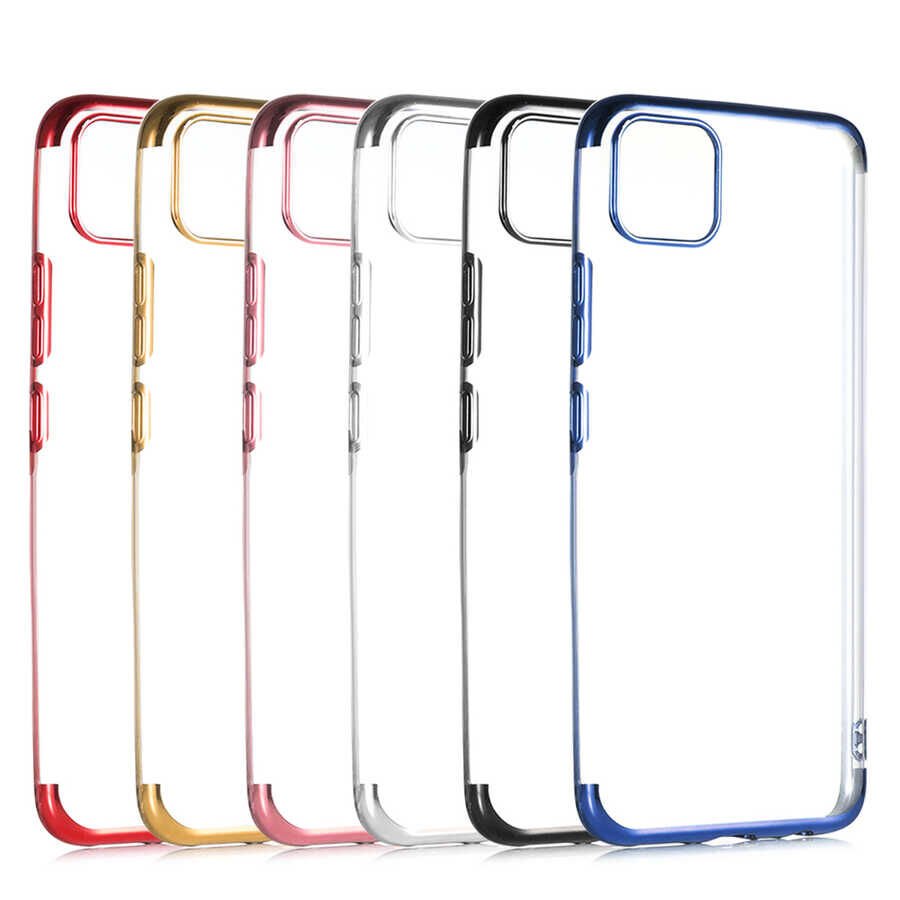 Realme C11 Kılıf Dört Köşe Renkli Lazer Şeffaf Silikon Kapak (GLİTTER) Gri