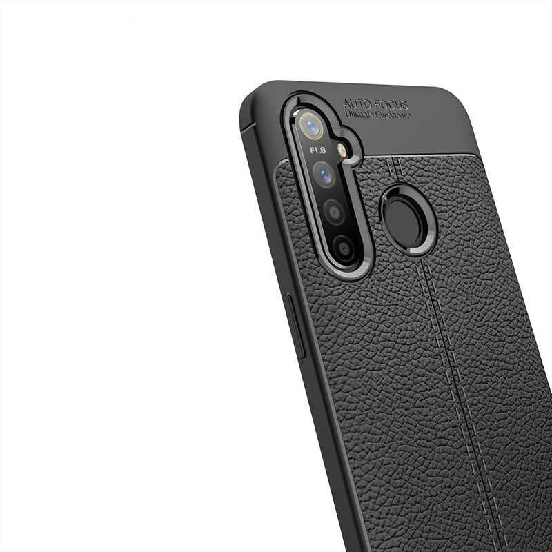 Realme C3 Kılıf Deri Görünümlü Renk Atmayan Dayanaklı Silikon Kapak (NİSS) Kırmızı