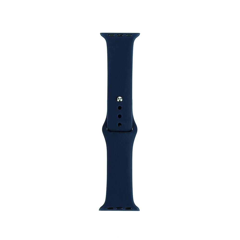 Apple Watch 2/3/4/5/6/7/8/9/se/nike 38mm 40mm 41mm Silikon Kordon Tasarım (band klasik) Deep Blue