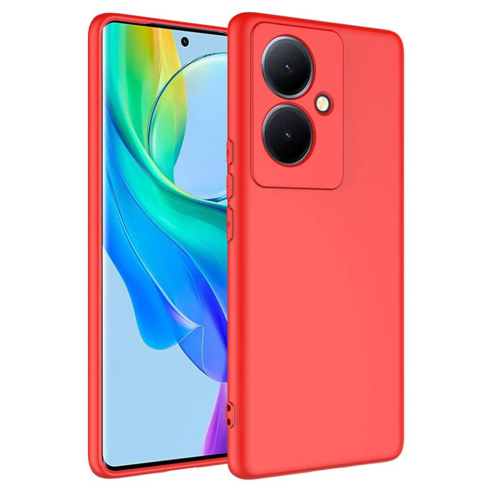 Vivo V29 Lite 5G Kılıf Kadife İç Yüzey Yumuşak Dokulu Kamera Korumalı Kapak (MARA) Kırmızı