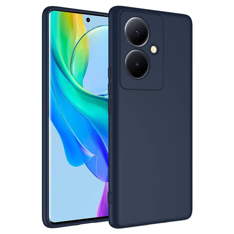 Vivo V29 Lite 5G Kılıf Kadife İç Yüzey Yumuşak Dokulu Kamera Korumalı Kapak (MARA) Lacivert