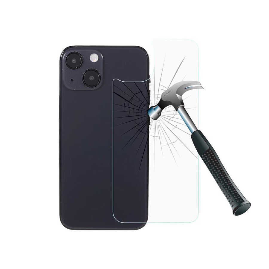 Apple iPhone 13 Mini HEPTEKİLETİŞİM Back Maxi Glass Temperli Cam Arka Koruyucu