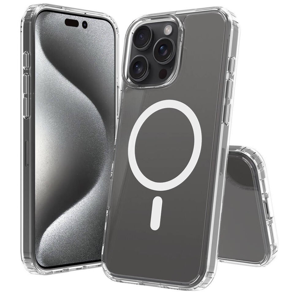 Apple iPhone 16 Pro Max Kılıf Magsafe Şarj Özellikli Şeffaf Sert PC HEPTEKİLETİŞİM Embos Kapak