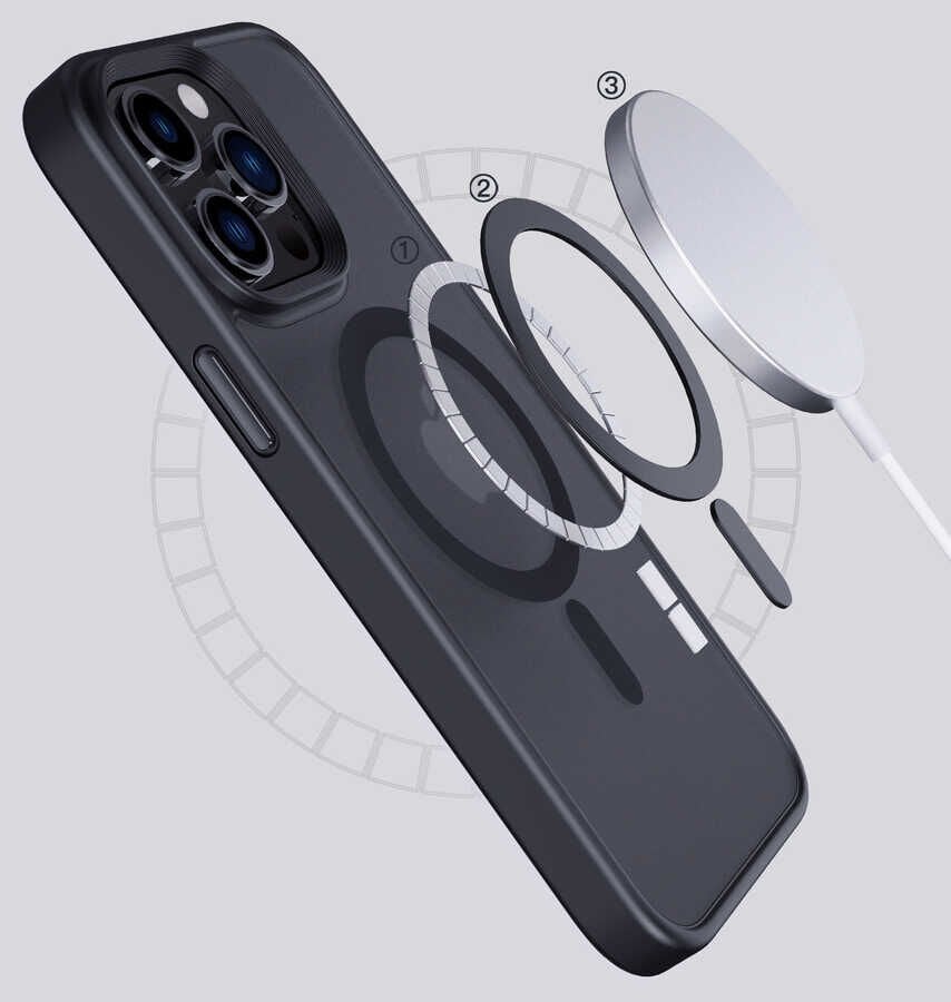 Apple iPhone 14 Pro Kılıf Wireless Şarj Özellikli HEPTEKİLETİŞİM Hibrit Magsafe Kapak