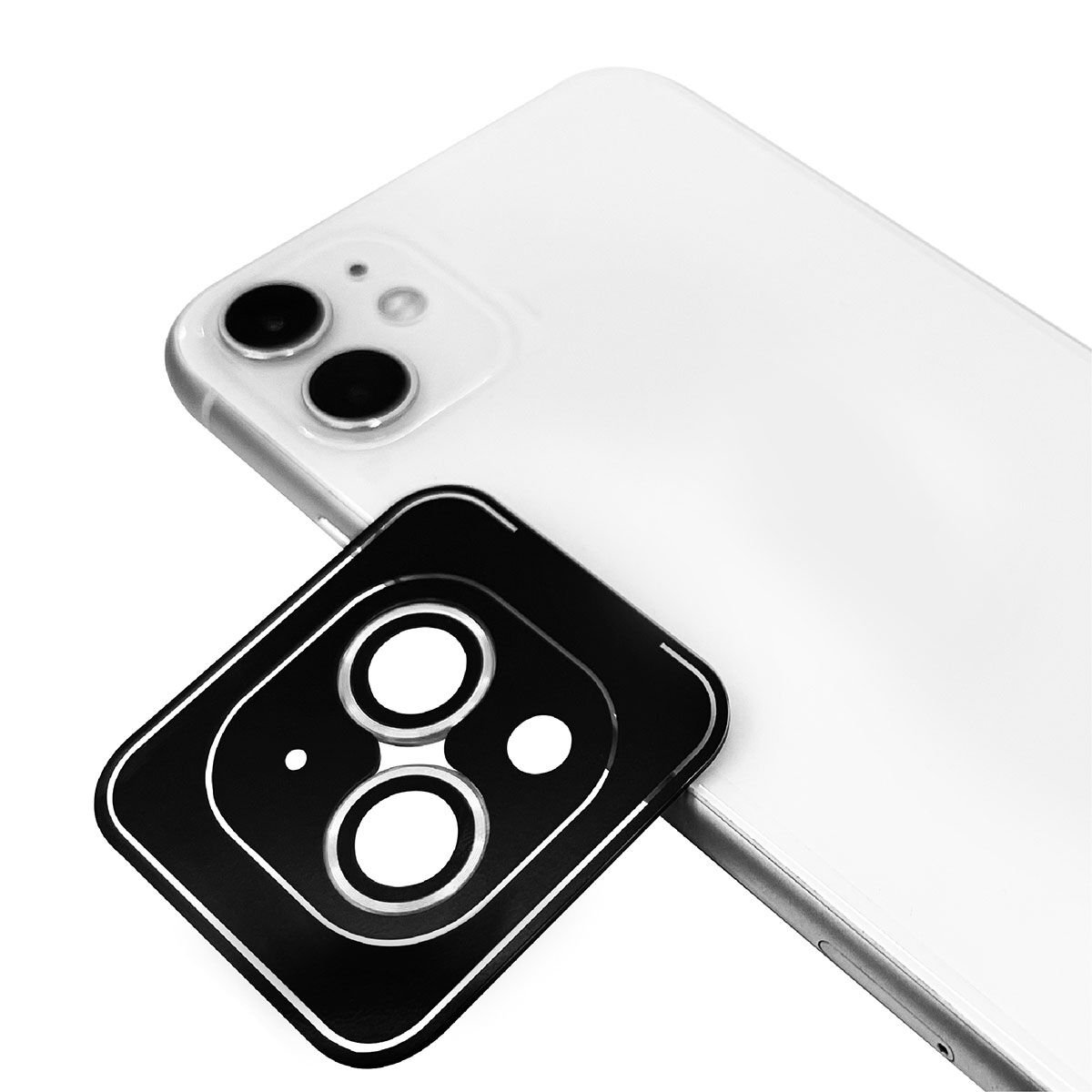 Apple iPhone 12 Mini Safir Kamera Lens Koruyucu (KOLAY TAKMA APARATLI) CL-11 Gümüş