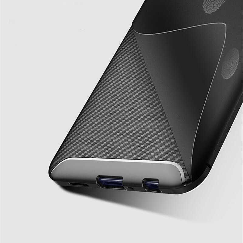Oppo Reno Kılıf Kamera Çıkıntılı Karbon Fiber Dokulu Renk Atmaz Kapak (NEGRO) Siyah