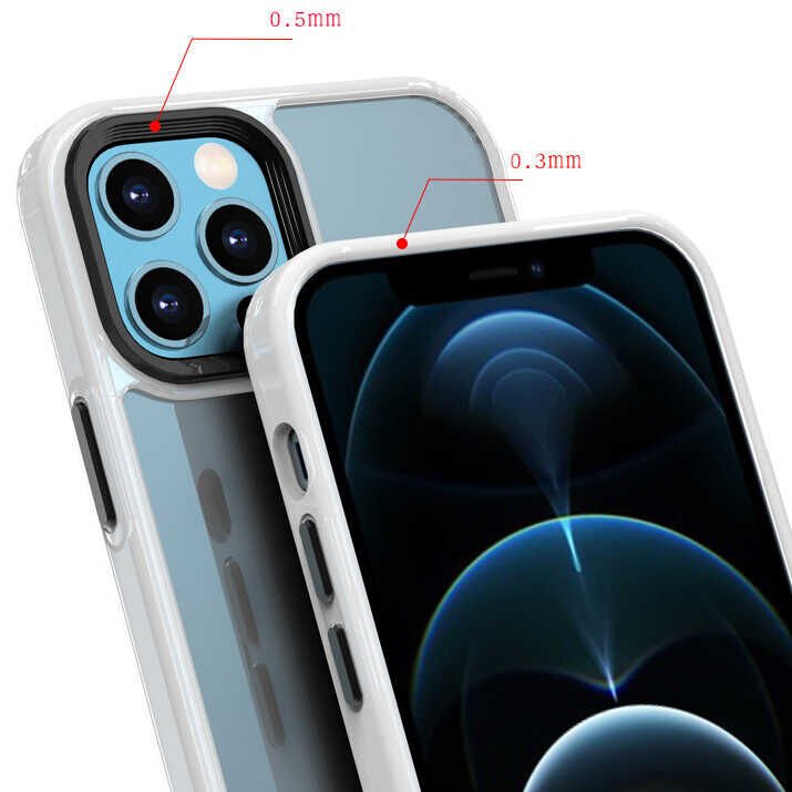 Apple  iPhone 12 Pro Kılıf Kamera Çıkıntılı Yumuşak Transparan Dokulu Silikon Kapak (CANN) Siyah