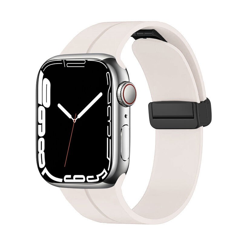 Apple Watch 2/3/4/5/6/7/8/9/se/nike 38mm 40mm 41mm Silikon Kordon Metal Toka Tasarım (KRD-84) Stone
