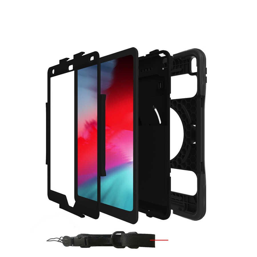 Apple iPad 10.2 2021 (9.Nesil) HEPTEKİLETİŞİM Yeni Nesil Kalem Bölmeli Defender Tablet Silikon