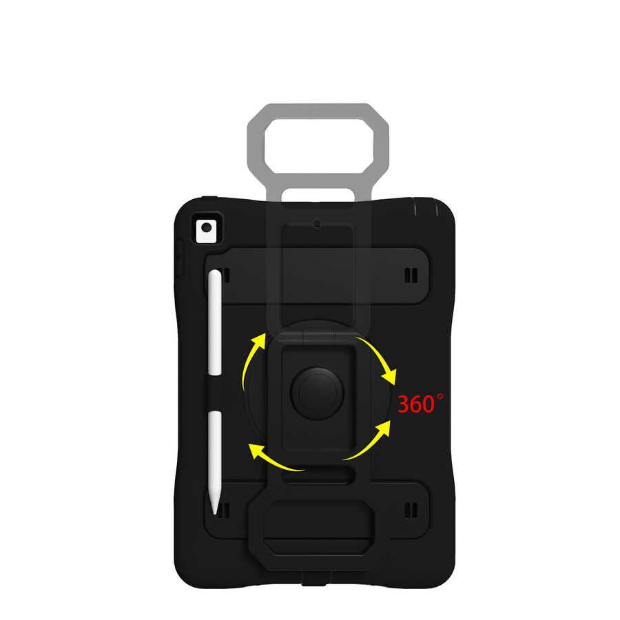 Apple iPad 10.2 2021 (9.Nesil) HEPTEKİLETİŞİM Yeni Nesil Kalem Bölmeli Defender Tablet Silikon