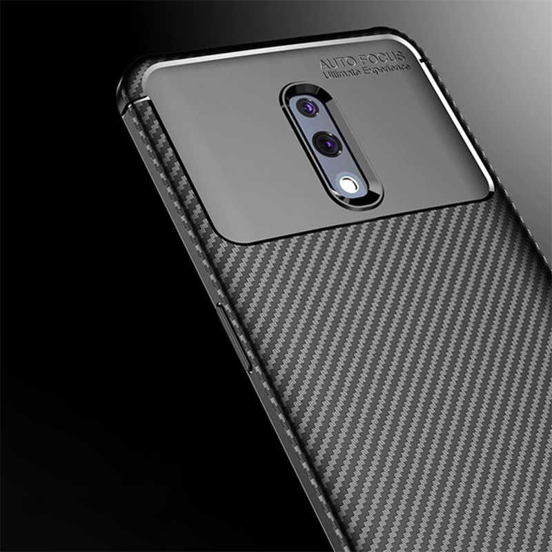 Oppo Reno Kılıf Kamera Çıkıntılı Karbon Fiber Dokulu Renk Atmaz Kapak (NEGRO) Kahverengi