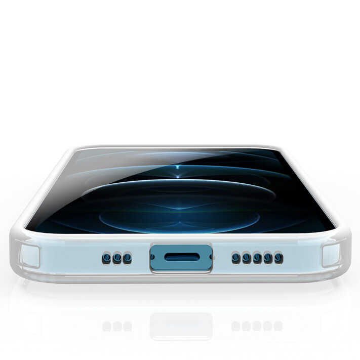 Apple  iPhone 12 Pro Kılıf Kamera Çıkıntılı Yumuşak Transparan Dokulu Silikon Kapak (CANN) Mavi