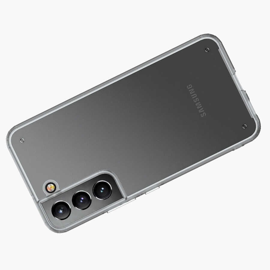 Samsung Galaxy S22 Kılıf Köşe Korumalı Arkası Mat Buzlu Sert Kapak (VOLKS) Lacivert