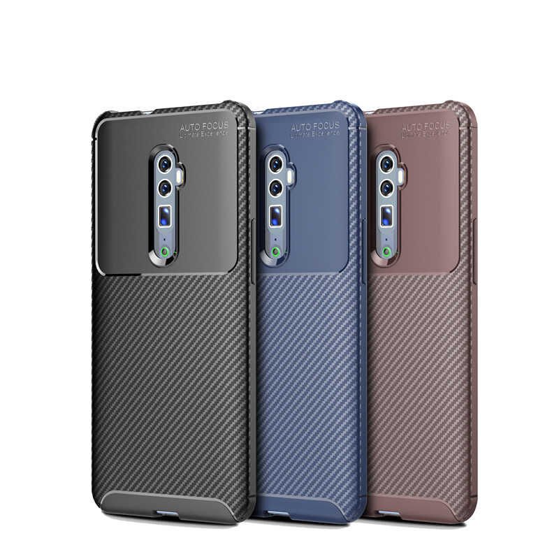Oppo Reno 10X Zoom Kılıf Kamera Çıkıntılı Karbon Fiber Dokulu Renk Atmaz Kapak (NEGRO) Lacivert
