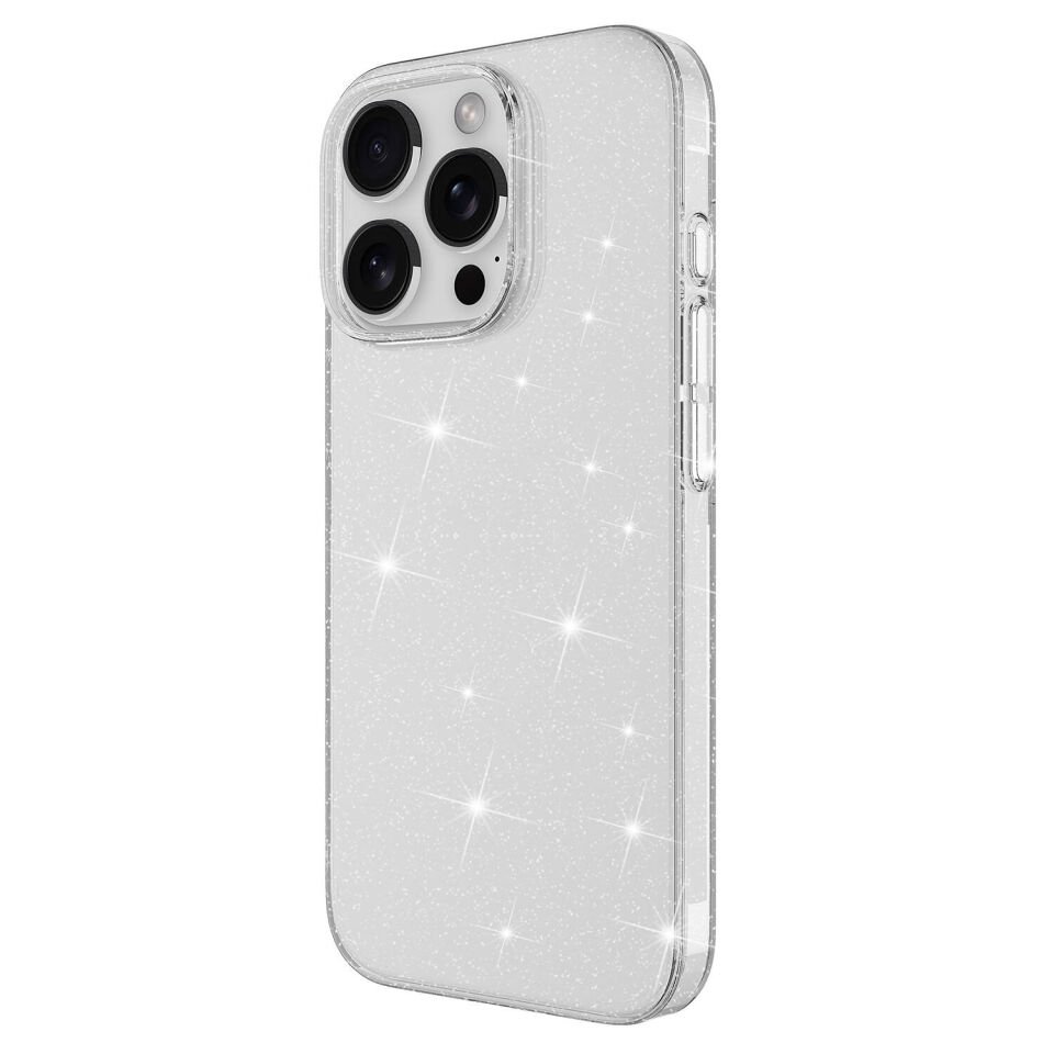 Apple iPhone 16 Pro Kılıf Parlayan Simli Şeffaf HEPTEKİLETİŞİM Redos Kapak