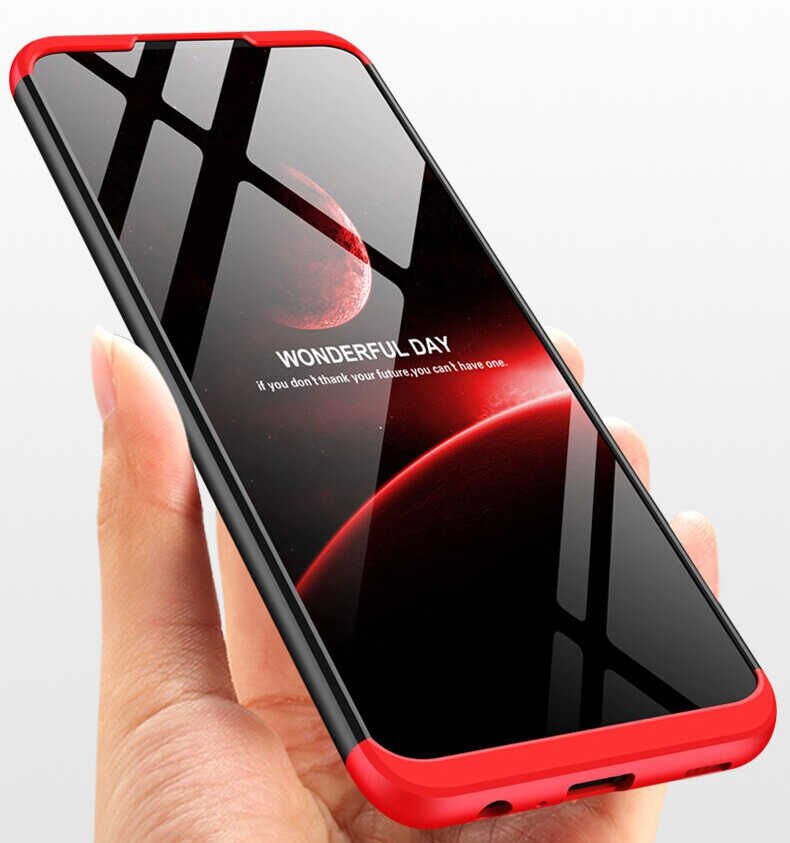 Samsung Galaxy A32 4G Kılıf 360 Tam Koruma Ön Ve Arka Sert Mika Kapak Orjinal Ays Gkk Kapak Siyah-Mavi