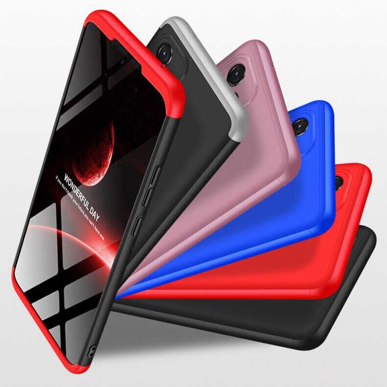 Samsung Galaxy A32 4G Kılıf 360 Tam Koruma Ön Ve Arka Sert Mika Kapak Orjinal Ays Gkk Kapak Siyah-Gri