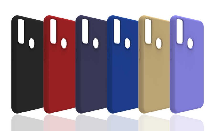 General Mobile 20 Pro Kılıf Kamera Korumalı Esnek Renkli Silikon Kapak (Biye) Kırmızı