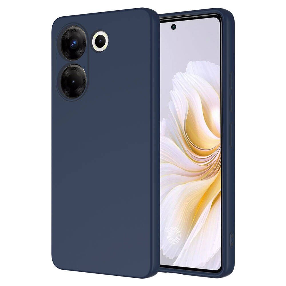 Tecno Camon 20 Pro 4G Kılıf Kadife İç Yüzey Yumuşak Dokulu Kamera Korumalı Kapak (MARA) Lacivert