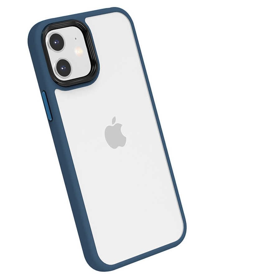 Apple iPhone 11 Kılıf Kamera Çıkıntılı Yumuşak Transparan Dokulu Silikon Kapak (CANN) Mavi