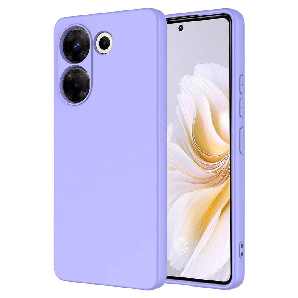 Tecno Camon 20 Pro 4G Kılıf Kadife İç Yüzey Yumuşak Dokulu Kamera Korumalı Kapak (MARA) Lila