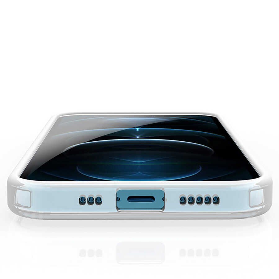Apple iPhone 11 Kılıf Kamera Çıkıntılı Yumuşak Transparan Dokulu Silikon Kapak (CANN) Beyaz