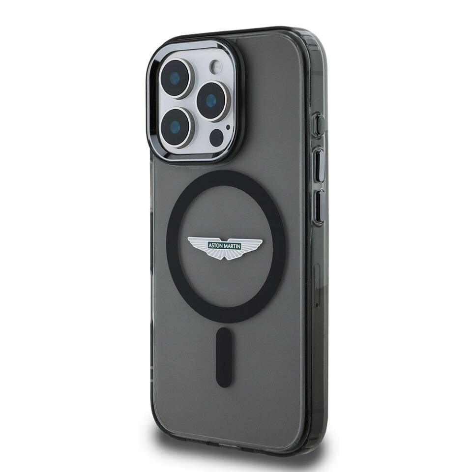 Apple iPhone 16 Pro Max Kılıf Aston Martin Orjinal Lisanslı Magsafe Şarj Özellikli IML Baskı Logolu Buzlu Kapak