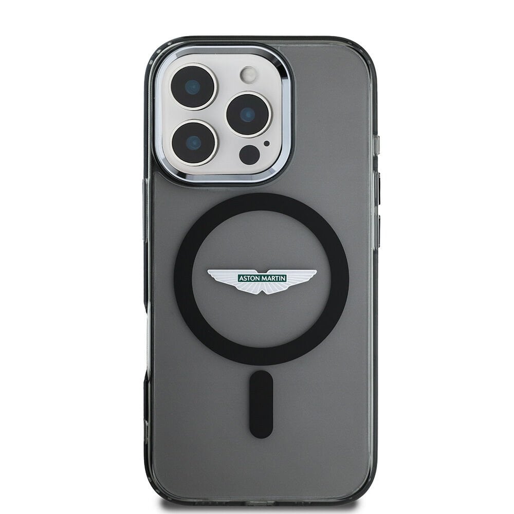 Apple iPhone 16 Pro Max Kılıf Aston Martin Orjinal Lisanslı Magsafe Şarj Özellikli IML Baskı Logolu Buzlu Kapak