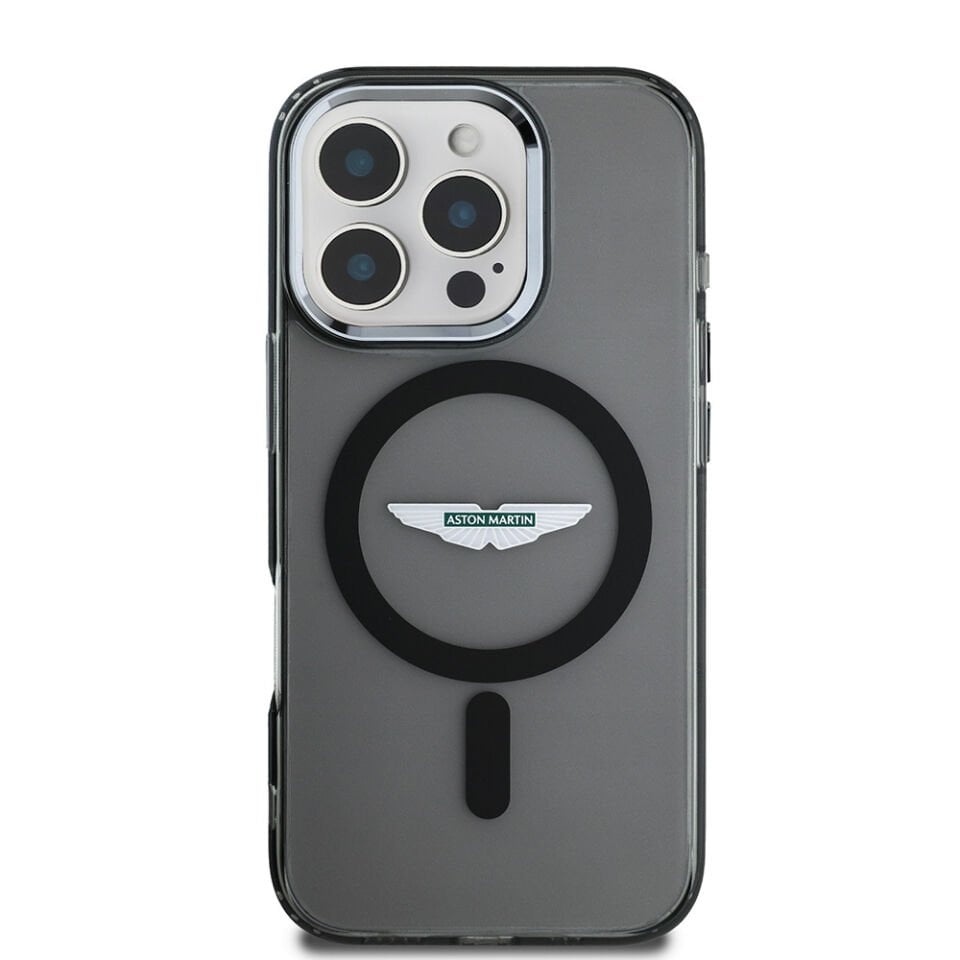 Apple iPhone 16 Pro Max Kılıf Aston Martin Orjinal Lisanslı Magsafe Şarj Özellikli IML Baskı Logolu Buzlu Kapak