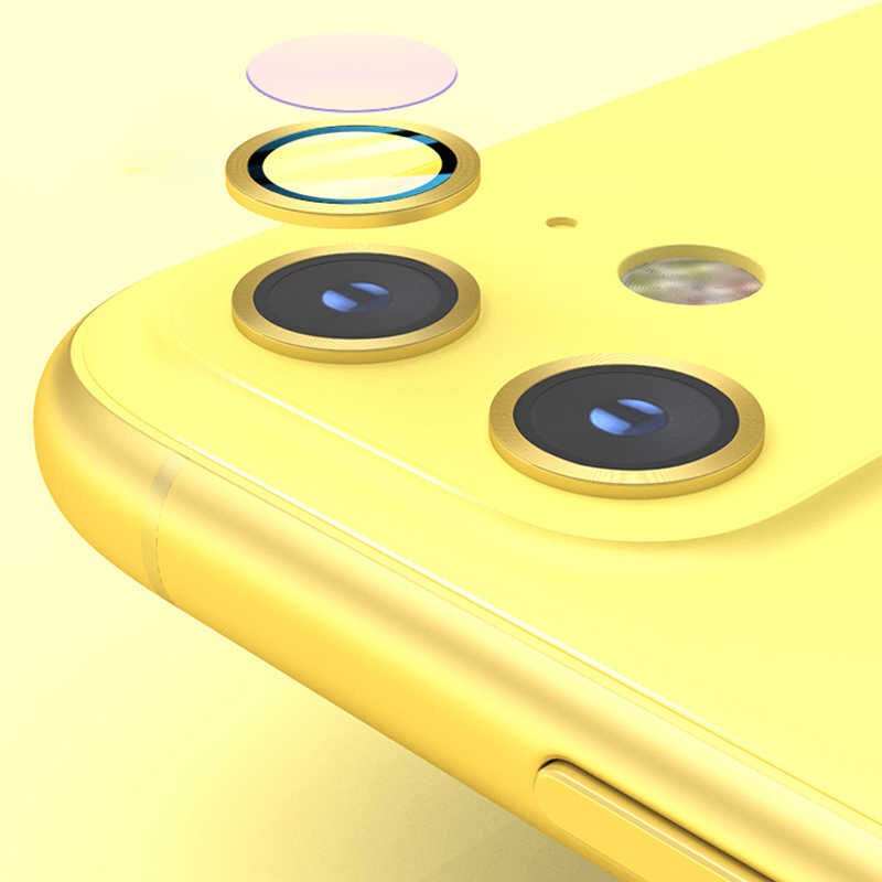Apple iPhone 11 Kamera Lens Koruyucu Kolay Takma Aparatlı (CL-01) Yeşil