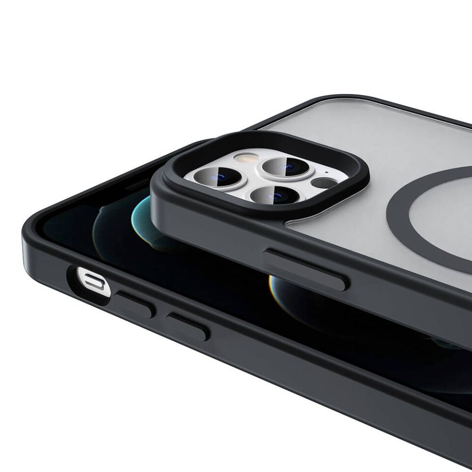 Apple iPhone 12 Pro Max Kılıf Magsafe Şarj Özellikli Mat Arka Yüzey HEPTEKİLETİŞİM Sio Kapak
