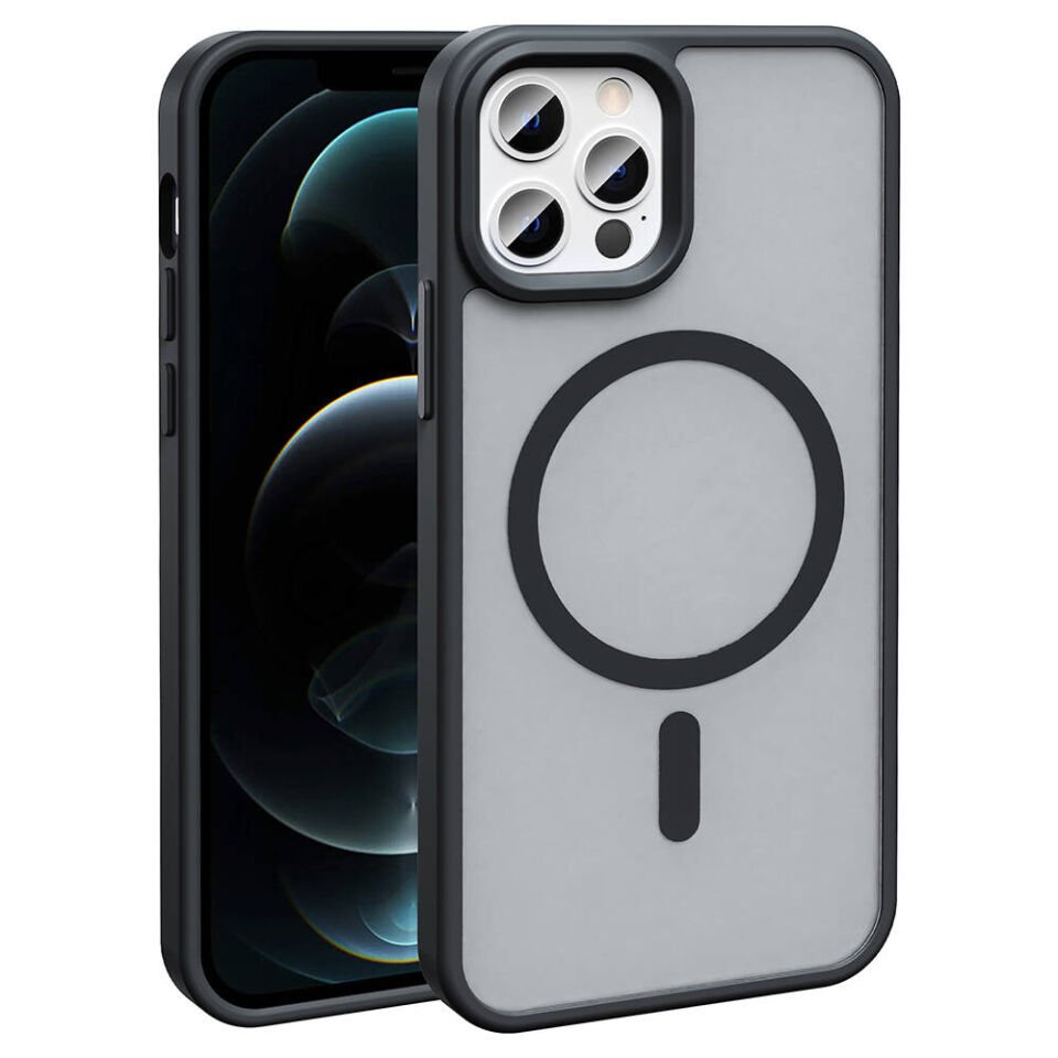 Apple iPhone 12 Pro Max Kılıf Magsafe Şarj Özellikli Mat Arka Yüzey HEPTEKİLETİŞİM Sio Kapak