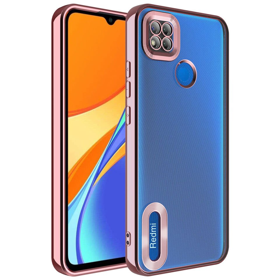 Xiaomi Redmi 9C Kılıf Kamera Lens Korumalı Logo Gösteren Parlak Kenarlı Kapak (OMEGA) Sierra Mavi