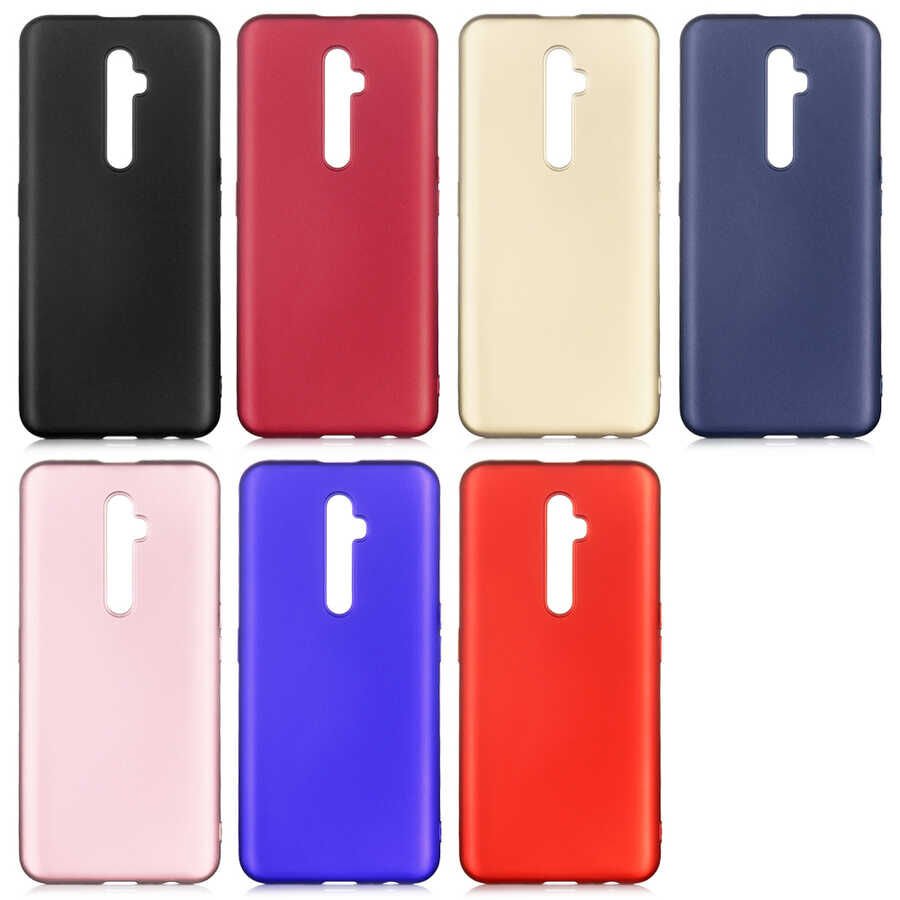 Oppo Reno 2Z Kılıf Yumuşak Dokulu Soft Esnek İnce Mat Renkli Silikon Kapak (PREMİER) Rose Gold