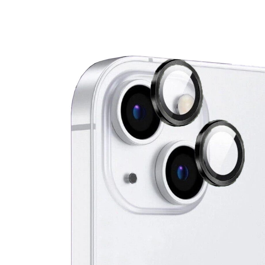 iPhone 15 Plus Safir Kamera Lens Koruyucu (KOLAY TAKMA APARATLI) CL-12 Siyah