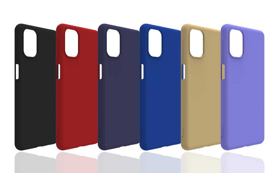 Samsung Galaxy M51 Kılıf Kamera Korumalı Esnek Renkli Silikon Kapak (Biye) Mor