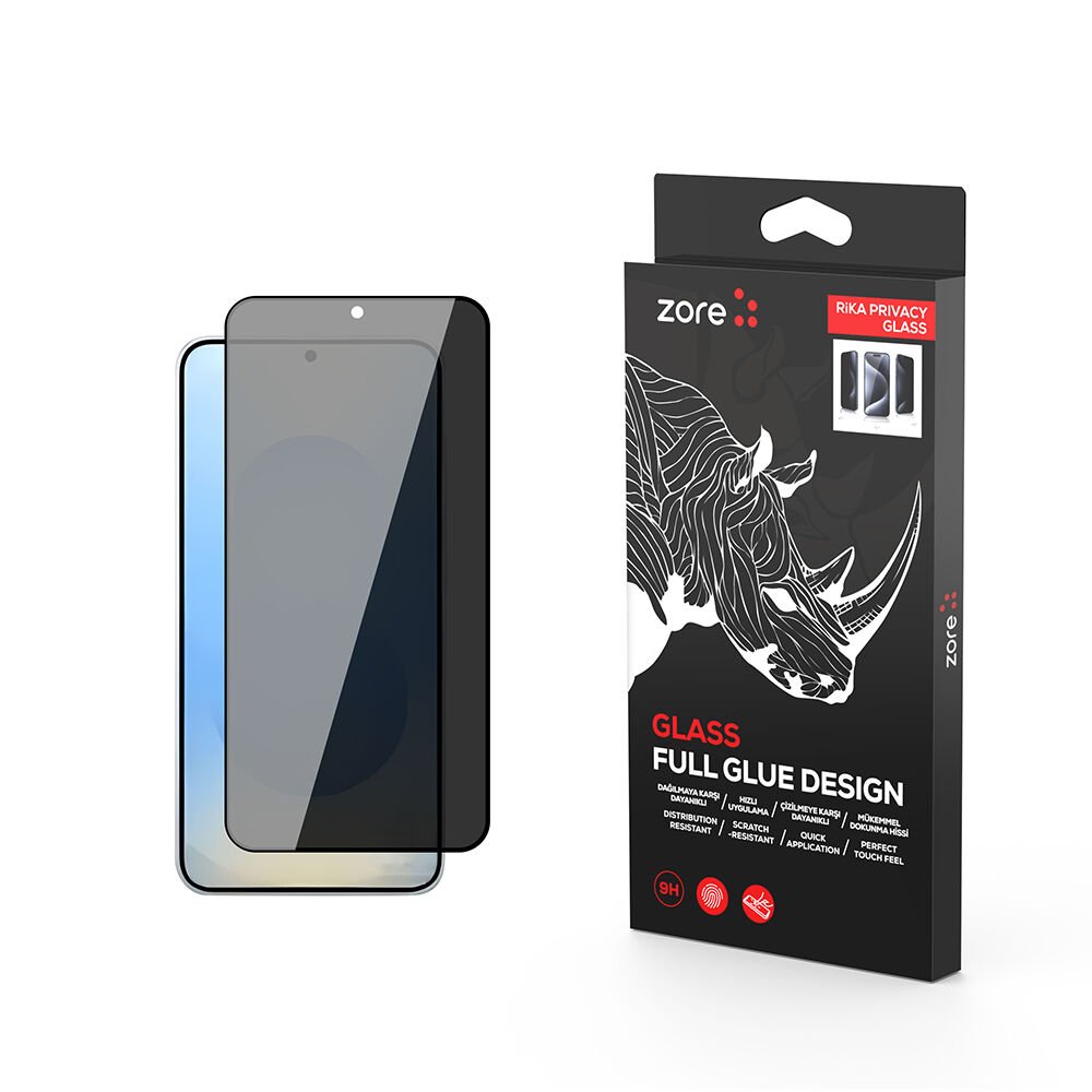 Samsung Galaxy S25 HEPTEKİLETİŞİM Rika Premium Privacy Temperli Cam Ekran Koruyucu