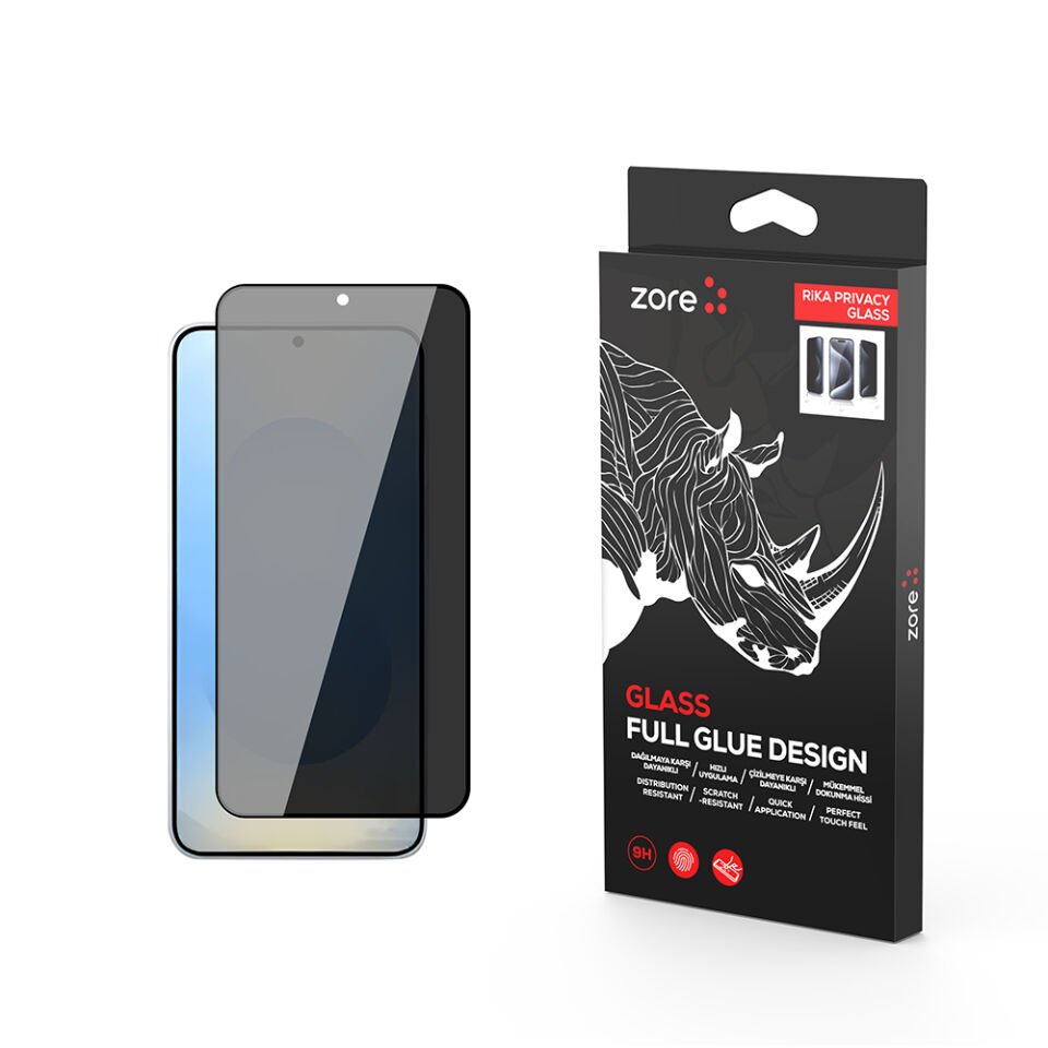 Samsung Galaxy S25 HEPTEKİLETİŞİM Rika Premium Privacy Temperli Cam Ekran Koruyucu