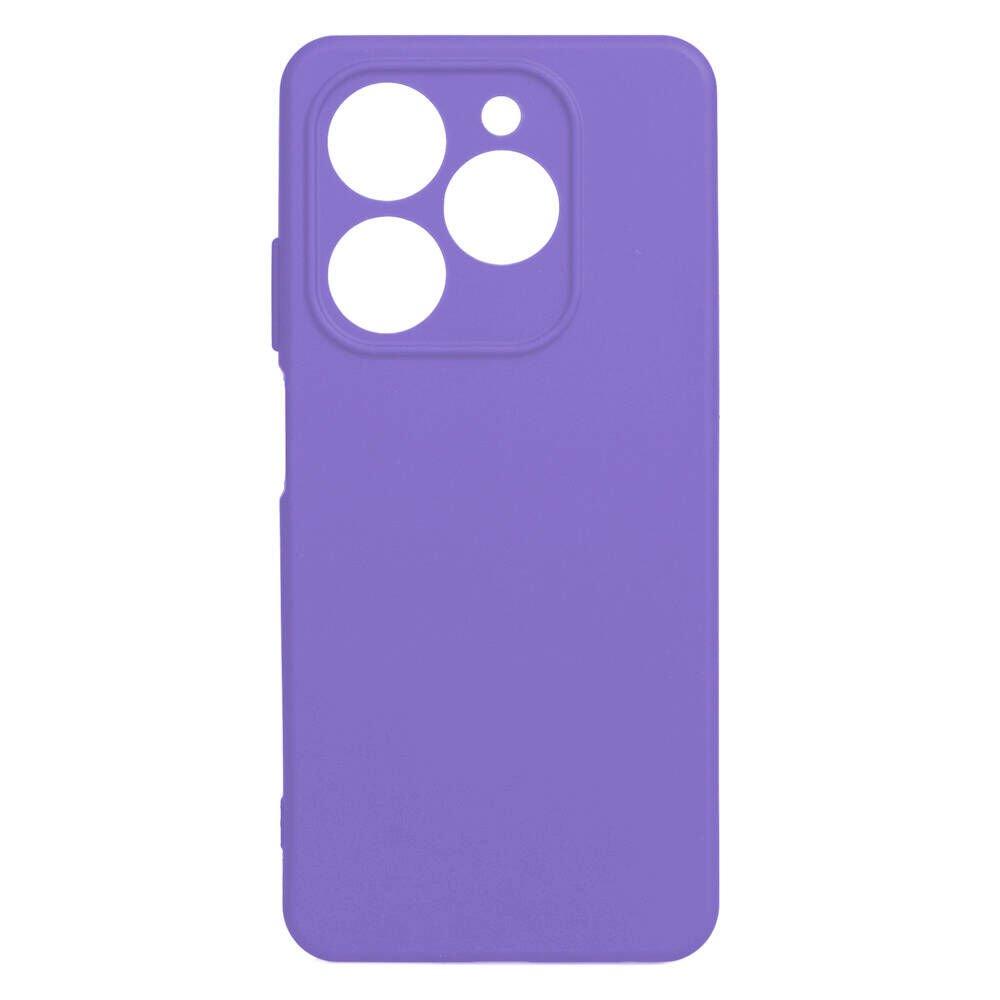 Tecno Spark 20C Kılıf Kamera Korumalı Esnek Renkli Silikon Kapak (Biye) Lila