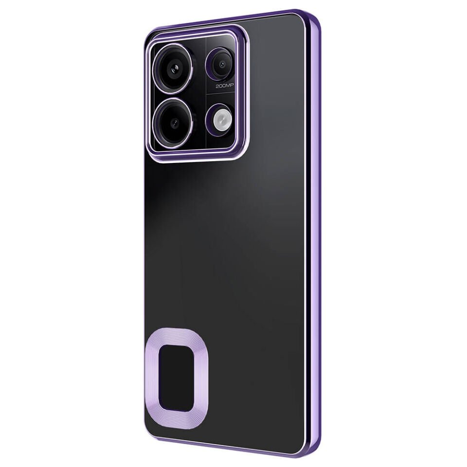 Xiaomi Redmi Note 13 Pro 5G Kılıf Kamera Lens Korumalı Logo Gösteren Parlak Kenarlı Kapak (OMEGA) Gold