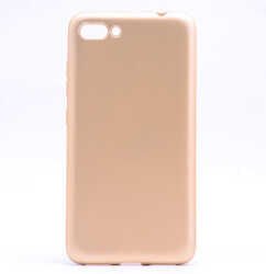 Asus Zenfone 4 Max ZC554KL Kılıf Yumuşak Dokulu Soft Esnek İnce Mat Renkli Silikon Kapak (PREMİER) Gold