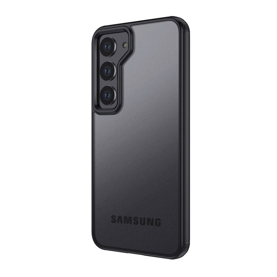 Samsung Galaxy S23 Kılıf Köşe Korumalı Arkası Mat Buzlu Sert Kapak (VOLKS) Siyah
