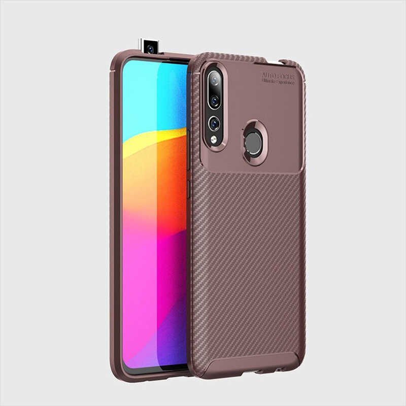 Huawei Y9 Prime 2019 Kılıf Kamera Çıkıntılı Karbon Fiber Dokulu Renk Atmaz Kapak (NEGRO) Siyah