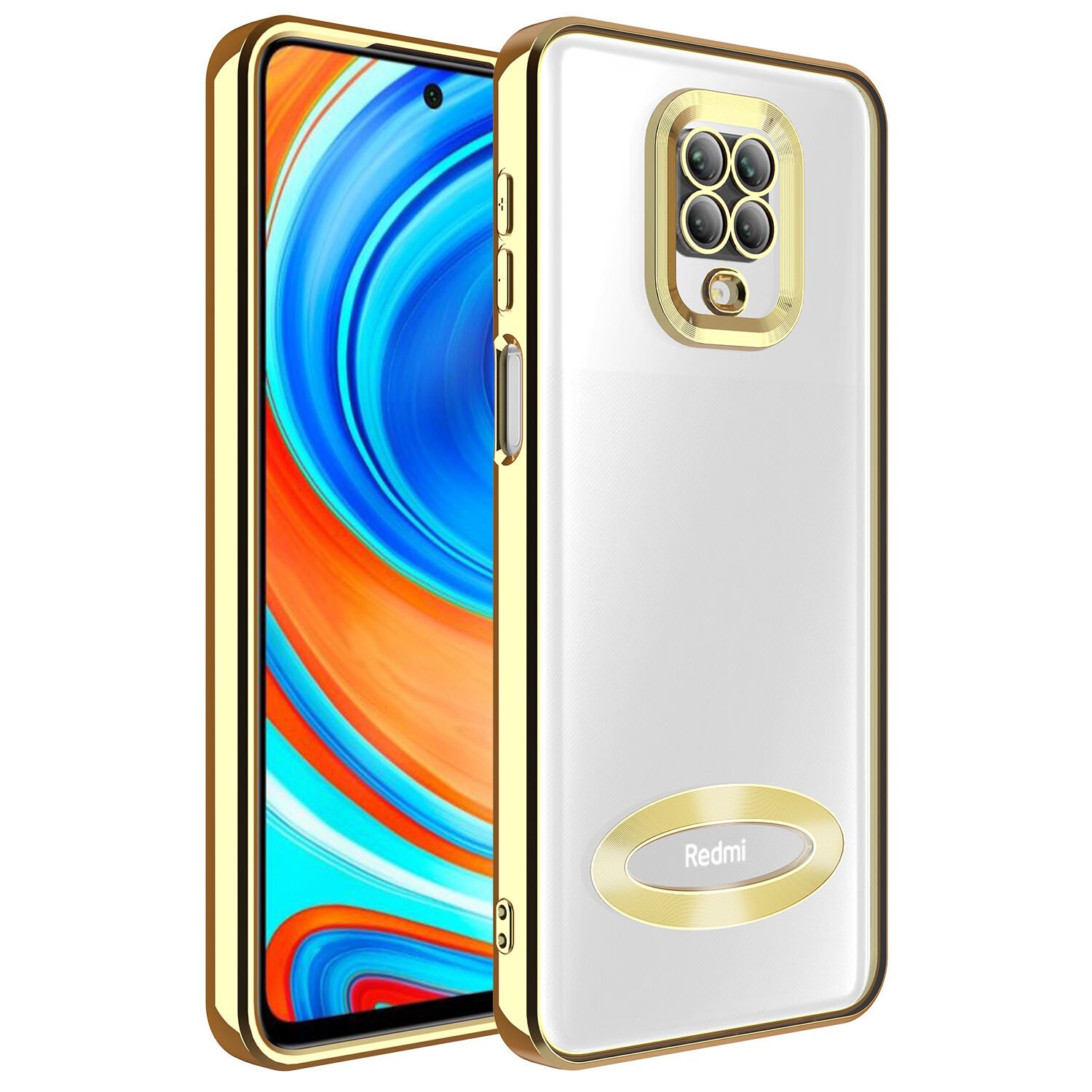Xiaomi Redmi Note 9S Kılıf Kamera Lens Korumalı Logo Gösteren Parlak Kenarlı Kapak (OMEGA) Lila