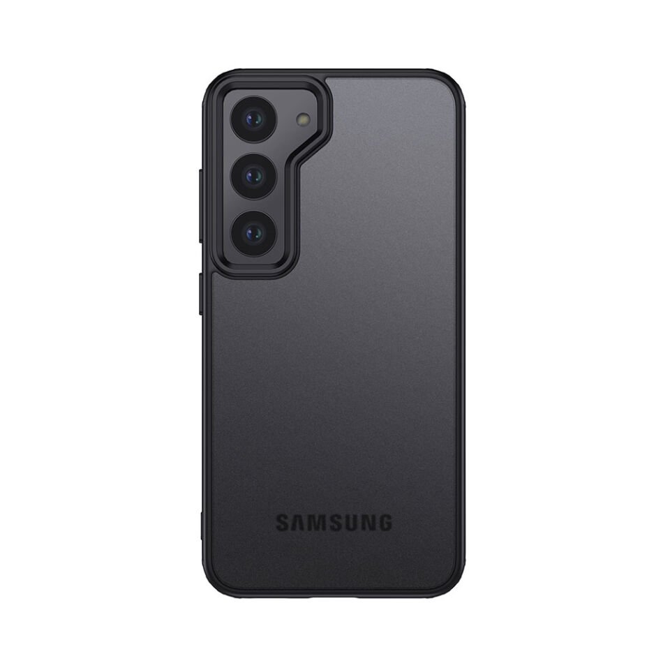 Samsung Galaxy S23 Plus Kılıf Köşe Korumalı Arkası Mat Buzlu Sert Kapak (VOLKS) Siyah