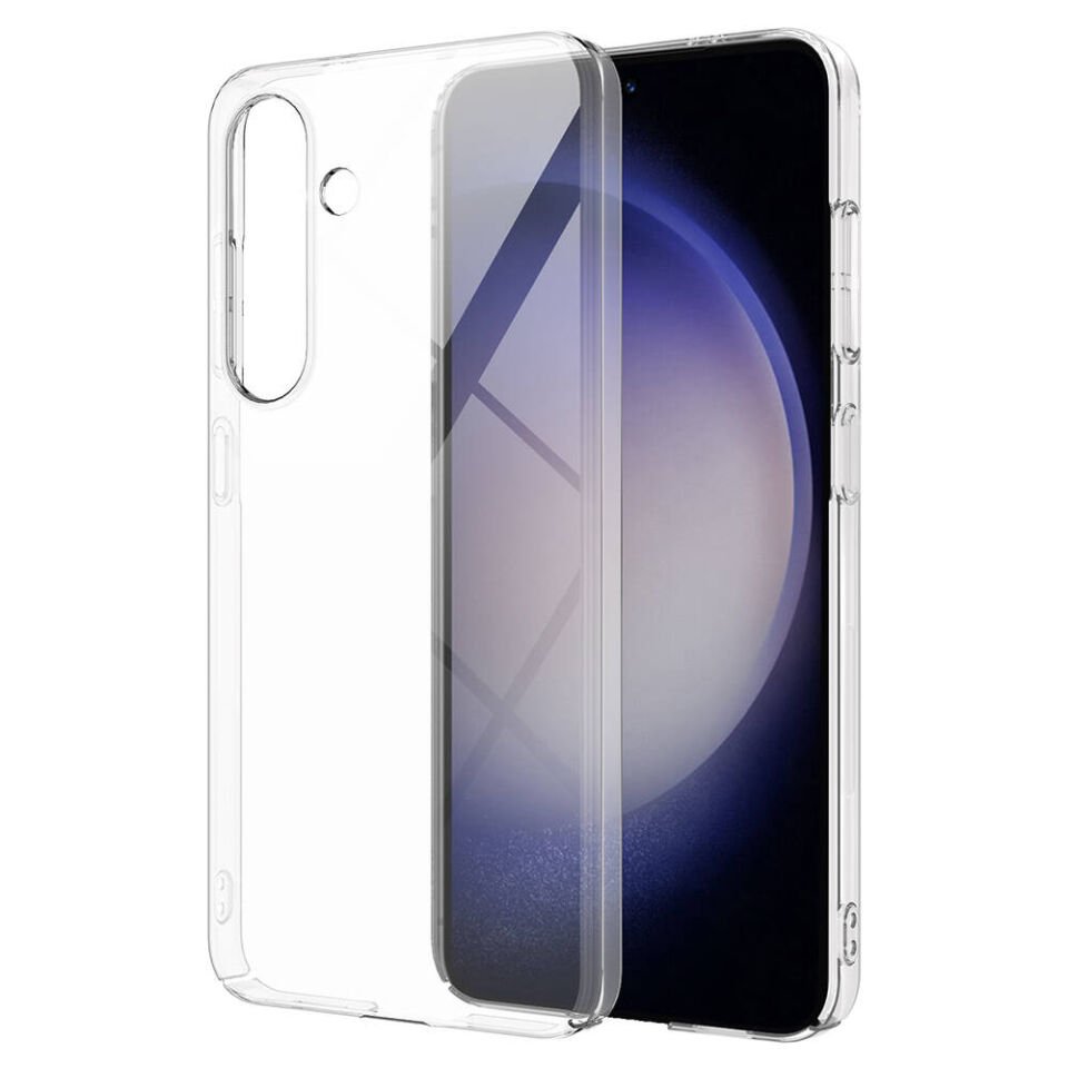 Samsung Galaxy S24 Plus Kılıf Kristal Şeffaf Sert Pc Pürüssüz Saydam Kapak (DROGA) Renksiz